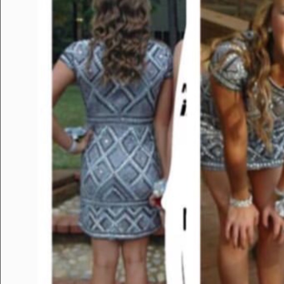 Silver Cocktail/Homecoming/Formal Dress - Picture 1 of 2